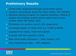 While camel milk won't likely be battling for shelf space with cow's milk in the dairy section of your local supermarket any time soon, it is here are the nutrition facts for camel milk, according to the u.s. Ppt Camel Milk Value Chain Development Snv And Partners Experience Powerpoint Presentation Id 6739732