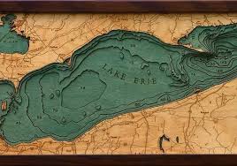 Woodchart Lake Erie 3 D Nautical Wood Chart Medium 13 5 X 31