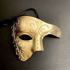 Gold Phantom Masquerade Mask: Ball Party Costume Mask