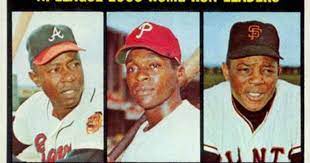 1967 Topps 1966 N L Home Run Leaders Baseball Cards Willie Mays Hank Aaron