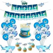Celebrate a birthday party with gold crown cake toppers! Buy Sapu Birthday Party Decoration For Boys Kids Set 48 Pcs Baby Shark Party Supplies Kits With Happy Birthday Banner 20 Cupcake Toppers 26 Birthday Balloons 1 Shark Felt Garland Online Shop