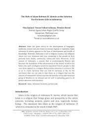 Mungkin kita tidak akan pernah membaca kisah. Pdf The Role Of Islam Rahmat Lil Alamin As The Solution For Exclusive Life In Indonesia
