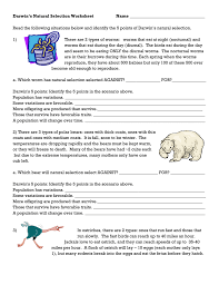 Worms that eat at night nocturnal and worms that eat during the day diurnal. Darwin S Natural Selection Worksheet