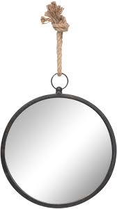 Complete with real nautical rope, they add a bit of the open ocean to any wall. Amazon Com Stonebriar Round Metal Mirror For Wall With Nautical Rope Hanging Loop Medium Charcoal Home Kitchen