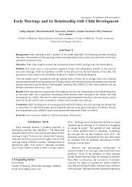 Psychologically, women married as globally, complications from pregnancy and childbirth are the leading cause of death among girls. Pdf Early Marriage And Its Relationship With Child Development Ferry Efendi And Ayling Sanjaya Academia Edu