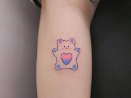 Cute Heart Teddy Bear Tattoo Teddy Bear Tattoos Bear Tattoo Friendship Tattoos