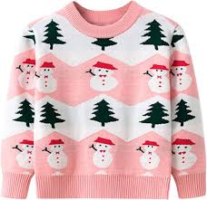 Amazon.com: Kids Sweaters Toddler Boys Girls Christmas Tree Snowman Prints  Sweater Long Sleeve Warm Knitted (Pink, 2-3 Years) : Ropa, Zapatos y Joyería