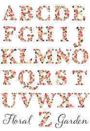 Floral Garden Alphabet Initials Floral Letters Lettering Alphabet Floral