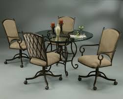 Dhp fusion metal dining chair with wood seat, distressed metal finish for industrial appeal, set of two, antique gun metal. Dining Chairs With Casters You Ll Love In 2021 Visualhunt