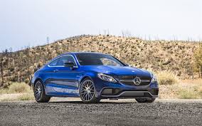 Download Wallpapers Mercedes Amg C63 S Coupe 2018 Cars Amg Tuning Blue C63 Mercedes Besthqwallpapers Com Mercedes Amg Mercedes Amg