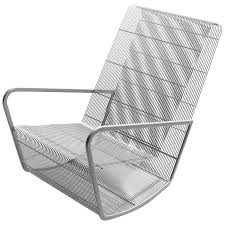 Powder Coated Wire Mesh Outdoor Rocking Chair By Egg Designs Outdoor Rocking Chairs White Leather Dining Chairs Rocking Chair