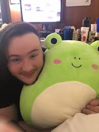 Please enjoy my very derpy water frog. I have a pair and they need names, a  lady frog and a boyfrog pair. EDIT: We've decided to name them Blip, and  Bloop.