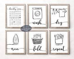 Wash Dry Fold Repeat Laundry Room Decor Black And White Etsy Laundry Room Decor Laundry Room Wall Decor Laundry Room Printables Free