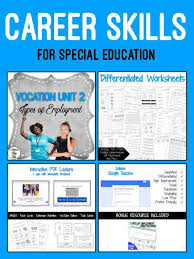 This Unit Focuses On Pre Vocational Vocabulary And Skills Of Types Of Employment In Life Skills Special Education Vocational Skills Special Education Resources
