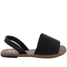 Sandalia Rasteira Moleca Com Textura Preto