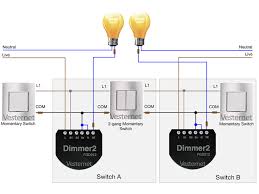 The first switch com terminal connected to phase and in the above schematic diagram, the status of the light is off, but the light turns on when the switch is toggled. Apnt 148 Standard 2 Way Lighting Circuit 2 Gang Vesternet