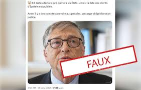 Bill Gates a dit qu'il quitterait les Etats-Unis si la « liste » de Jeffrey  Epstein est publiée ? C'est faux