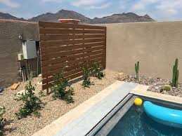 Screen Partition To Hide Our Pool Equipment Very Pleased With This Trex Decking Backyard Pool Landscaping Backyard Diy Pool Fence