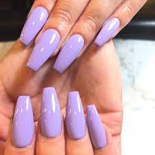 Coffin nail designs have been a big hit for the last couple of years. Lilacnails Lavendernails Cutenails Nudenails Springnails Summernails Beachnails Coffinnails Balerinana Lavender Nails Purple Acrylic Nails Lilac Nails