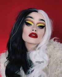 Weiß kostüme shoppen sie ausgefallene faschingskostüme. Halb Schwarz Und Halb Weiss Wellige Synthetische Lace Front Perucke Sny093 Disney Villains Makeup Halloween Makeup Looks Creative Makeup Looks