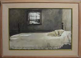 Free shipping on qualified orders. Andrew Wyeth Master Bedroom Signed Dog On Bed Framed Lithograph Hondjes