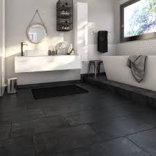 Un carrelage original pour ma salle de bains. Carrelage Sol Et Mur Forte Effet Metal Noir Lamiera L 30 8 X L 61 5 Cm Leroy Merlin