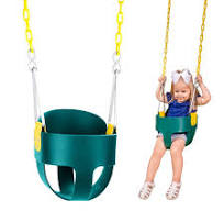 Squirrel Products High Back Full Bucket Toddler Swing Seat with Plastic  Coated Chains - Swing Set Additions & Replacements - Outdoor Play Equipment  - ...