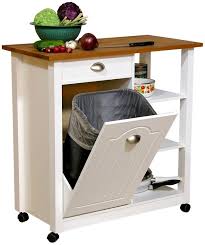 mobile kitchen island trash bin w 3