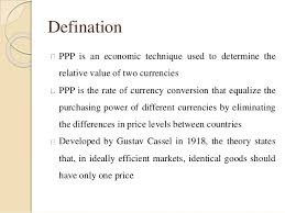 In many cases, ppp produces an inflation rate that is equal to the price of the basket of goods at one location divided by the price of the basket of goods at a different location. Purchasing Power Parity Ppp