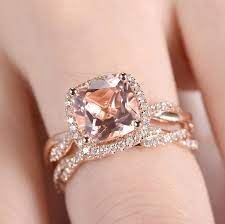Morganite Ring Set Rose Gold Morganite Engagement Ring Twist Etsy In 2020 Engagement Rings Twisted Morganite Engagement Ring Rose Gold Morganite Ring Set
