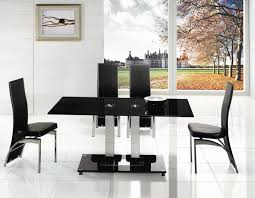 Mobel furniture black venus glass dining set. Black Glass Extending Dining Table And Chairs Black Glass Dining Table Small Glass Dining Table Glass Dining Table