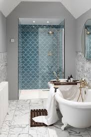 We've got the best 10 bathroom tile ideas for the neutral lover and the color fanatic, ready to match any décor style. Fish Scale Tiles Hexagon Tiles And Quatrefoil Tiles The Latest Tiles Latestbathroomshowerdesigns Bathroom Interior Design Unique Bathroom Loft Bathroom