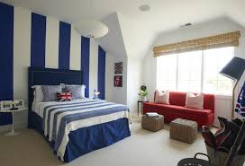 Navy Headboard Contemporary Boy S Room Lynn Morgan Design Start at the top left corner of the wall and stretch the tape down and to the right. navy headboard contemporary boy s