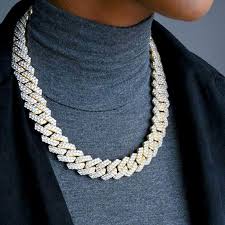 Open filters items per page. Diamond Prong Cuban Link Chain 19mm In Yellow Gold Pres
