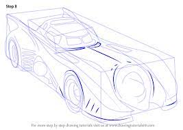 Step By Step How To Draw A Batmobile 1989 Drawingtutorials101 Com In 2021 Drawings Batmobile Drawing Tutorial