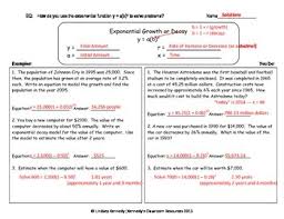 Equations and inequalities, graphing, systems, functions, exponents, quadratics. Exponential Growth And Decay Word Problems And Interest Guided Notes