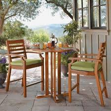 Smith Hawken Brooks Island 3 Piece Wood Patio Bar Height Bistro Furniture Set Bistro Furniture Patio Furniture Sets Patio Decor