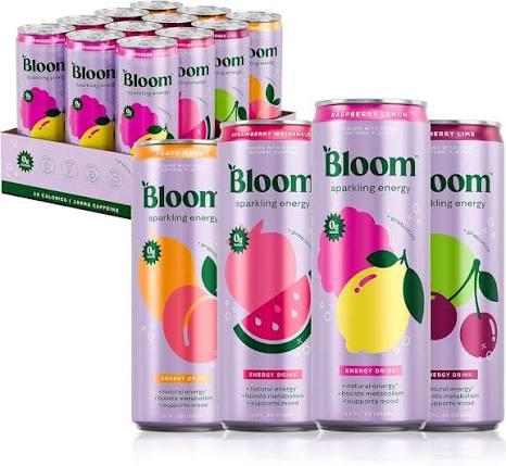 Amazon.com: Bloom Nutrition Sparkling Energy Drink, Variety, 180mg Caffeine  12oz 12 Pack : Grocery & Gourmet Food