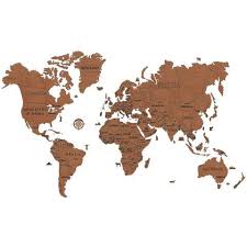 Zweden is, in vergelijking met nederland, een ontzettend groot land. 3d Puzzel Wereldkaart Hout Extra Large Donkerbruin Decovry Com