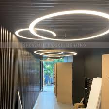 China High Quality Golden Finishing Led Circle Ring Light Modern Style For Interior China Led Pendant Ring Light Suspended Ring Light