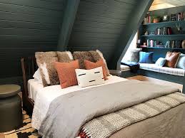 Our Moody A Frame Bedroom With Cozy Layers Chris Loves Julia Bedroom Frames Rustic Bedroom Design Eclectic Bedroom