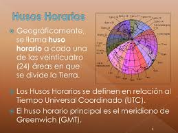 Los husos horarios o zonas horarias son cada una de las veinticuatro áreas en que se divide la tierra y que siguen la misma definición de tiempo cronológico. Sistema Horario Ppt Descargar