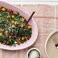 Kale Salad With Roasted Butternut Squash Pomegranate And Pumpkin Seeds Recipe In 2020 Best Butternut Squash Recipe Pumpkin Seed Recipes Healthy Thanksgiving Recipes