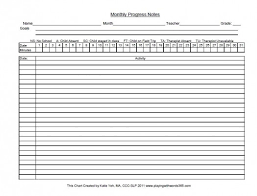 Free Speech Therapy Progress Notes Sheet