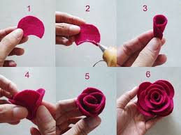Lipat kertas menjadi dua (dimulai dari bagian berwarna menghadap ke bawah, bagian putih. Membuat Bunga Rose Dari Flanel Bunga Kertas Tisu Mawar Kertas Bunga Kertas