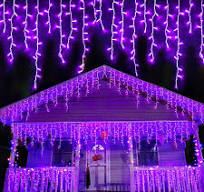 YEGUO 33ft 400 LED Purple Icicle Halloween Lights Outdoor Waterproof, 80  Drops Icicle Light Connectable, 8 Modes Icicle Christmas Lights with Memory  ...