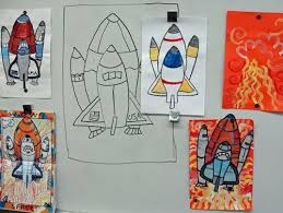 Space Shuttle Art Project Deep Space Sparkle 3rd Grade Art Lesson Space Art Projects Elementary Art