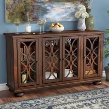 Bungalow Rose Richas Glass Door Credenza Wayfair Dining Room Server Brown Dining Room Outdoor Dining Furniture
