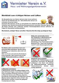 Damit der heizkörper die wohnung schnell erwärmen kann, müssen sie dafür sorgen, dass er voll leistungsfähig ist. Merkblatt Richtig Heizen Ud Luften Vermieter Verein E V