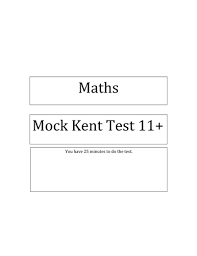 Kent Test 11 Maths Pratice Paper Math Maths Paper Math Test